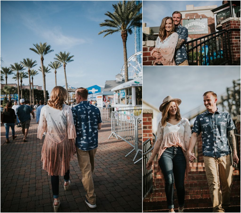 Engagement Photography of couple on the Kemah Boardwalk, in Kemah Texas just outside of Houston Texas Wedding Photographer Cernosek Photography